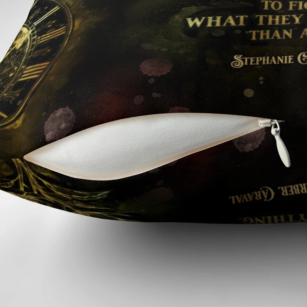 Caraval Fate Inspirational Pillow with Literary Quote from Caraval Book