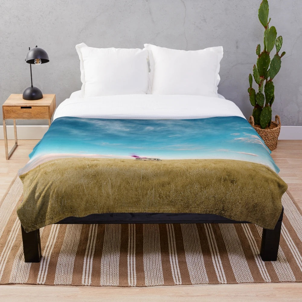 Caravan-inspired plush blanket featuring characters from the TV show Breaking Bad