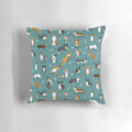Cardigan Welsh Corgi dog breed pattern on a teal decorative throw pillow