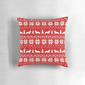 A pillow featuring the silhouette of a Cardigan Welsh Corgi in a festive Christmas pattern.