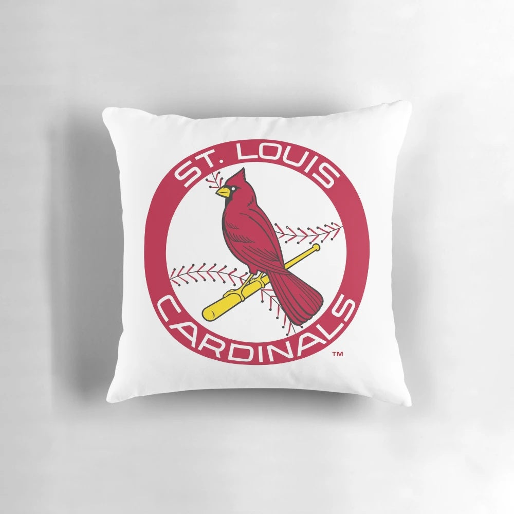 St. Louis Cardinals-inspired throw pillow with team logo design