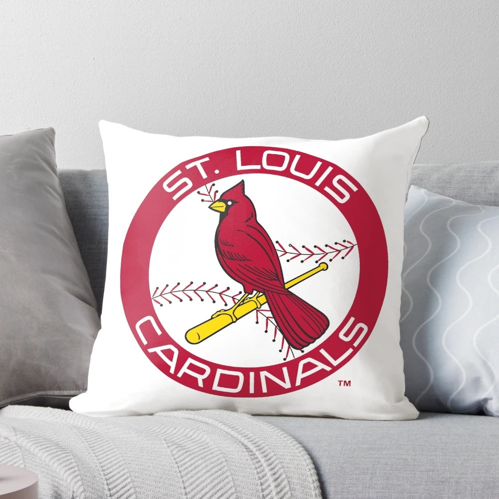 St. Louis Cardinals-inspired throw pillow with team logo design