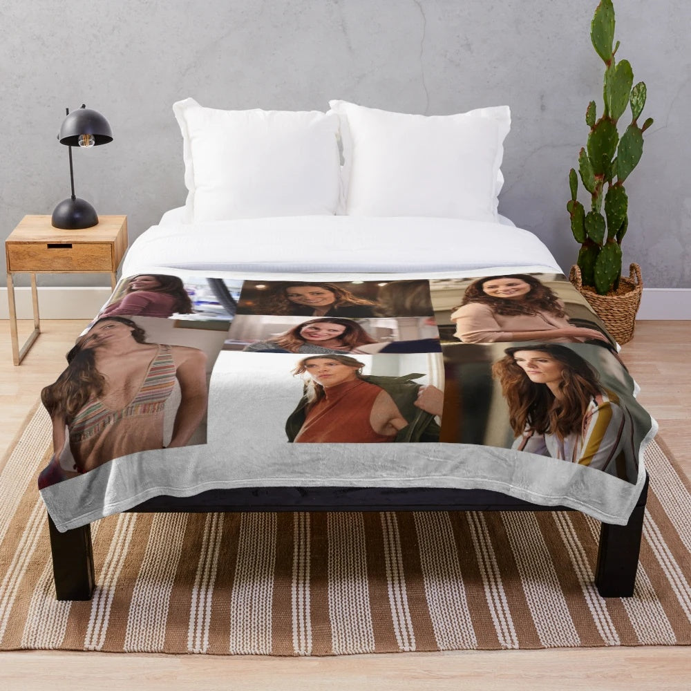 Carina DeLuca inspired plush blanket with large collage design featuring greys anatomy and lgbtq+ themes