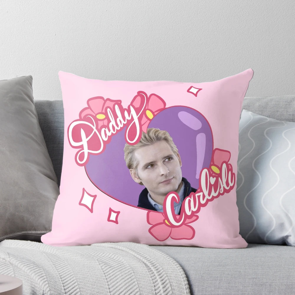 Soft, plush pillow featuring Carlisle Cullen, the kind-hearted vampire from the Twilight saga.