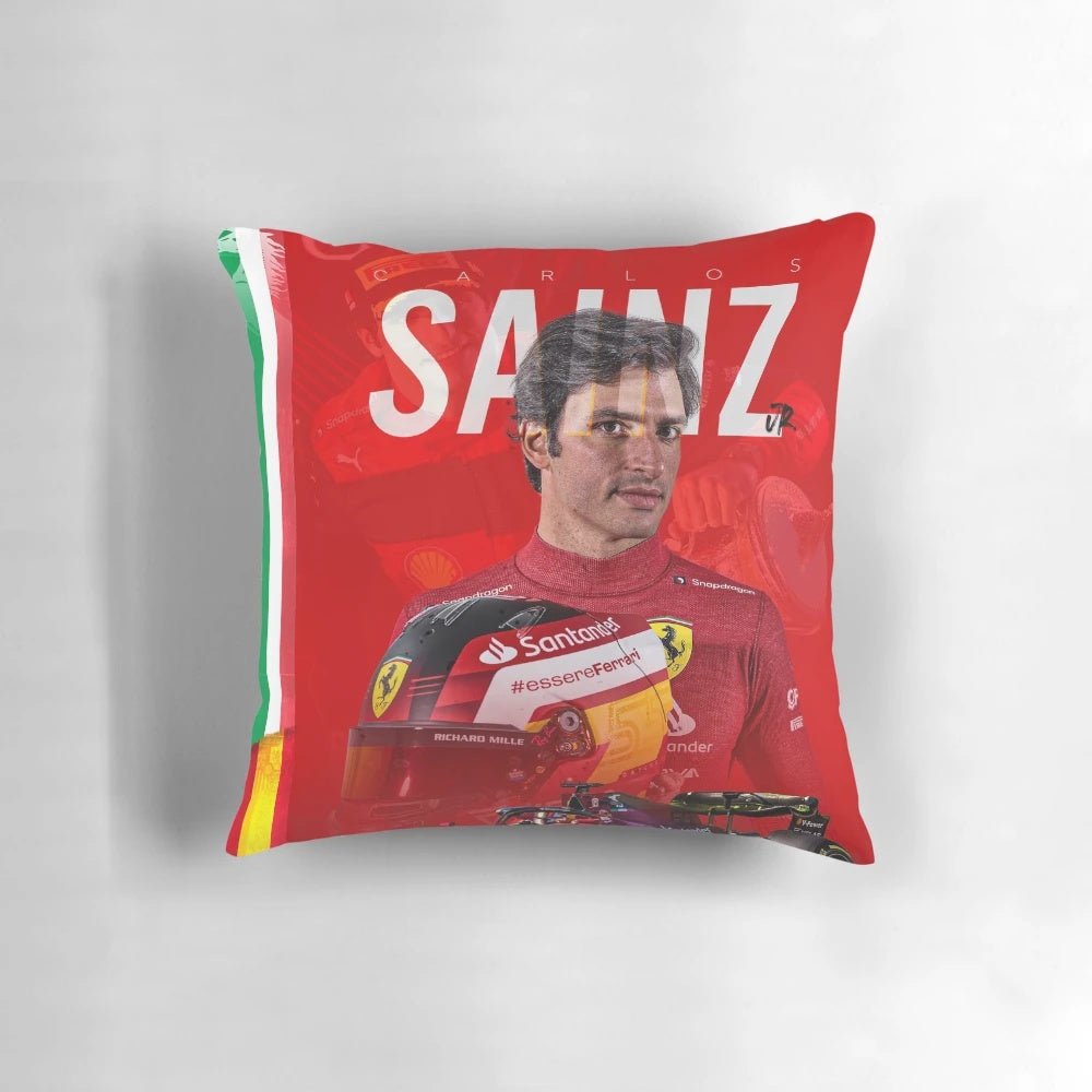 Carlos Sainz Formula 1 pillow with official Scuderia Ferrari branding