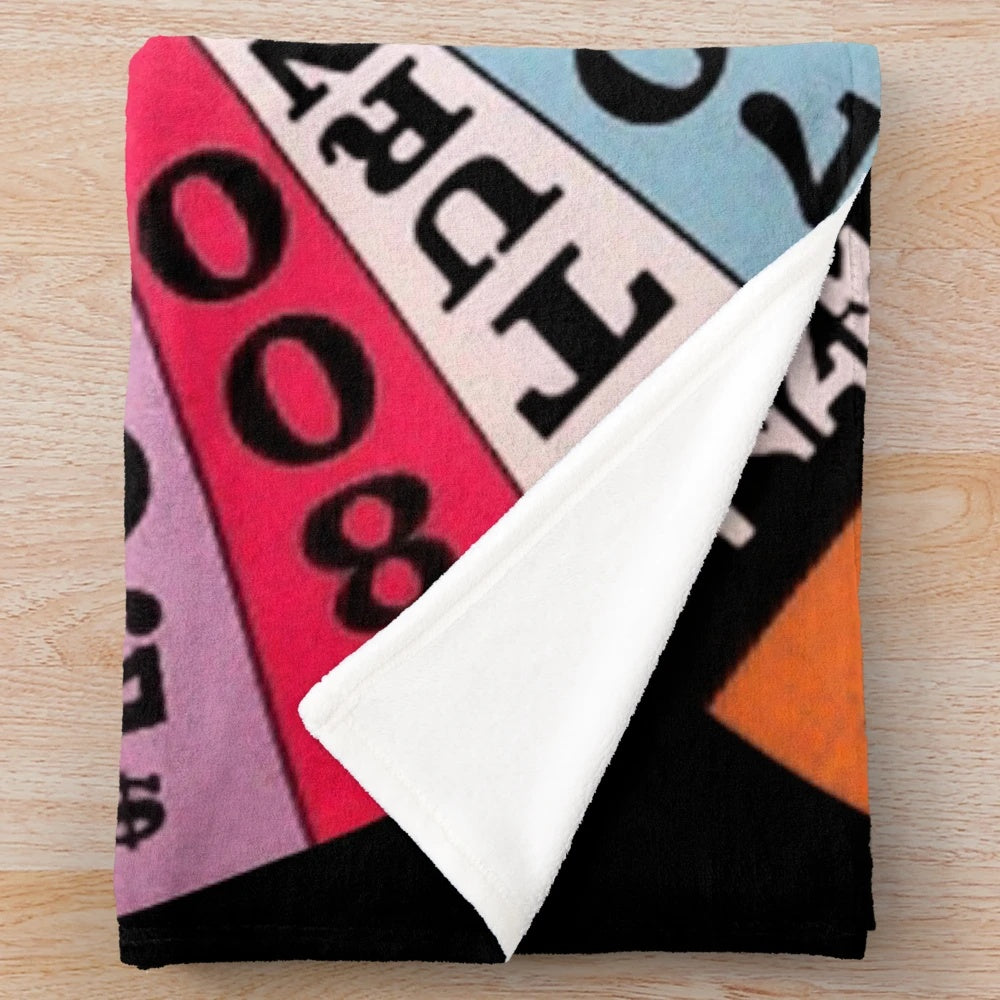 Carnival-Style Wheel of Fortune Inspired Plush Blanket