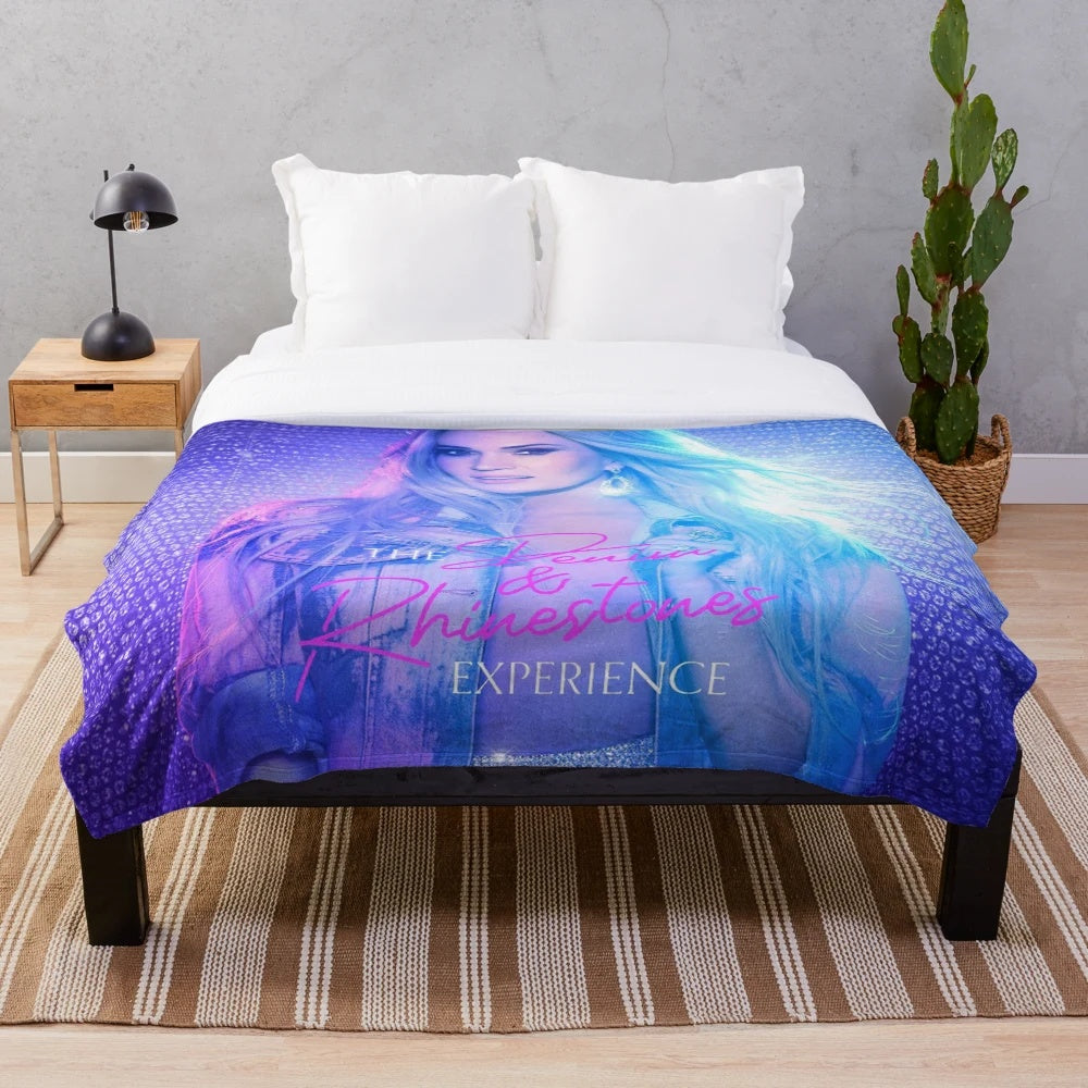 Carrie Underwood Inspired Denim and Rhinestones Plush Blanket