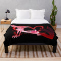 Plush blanket featuring a cartoon character from Hazbin Hotel