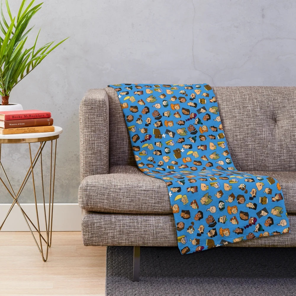 Total Drama inspired plush blanket featuring cartoon characters
