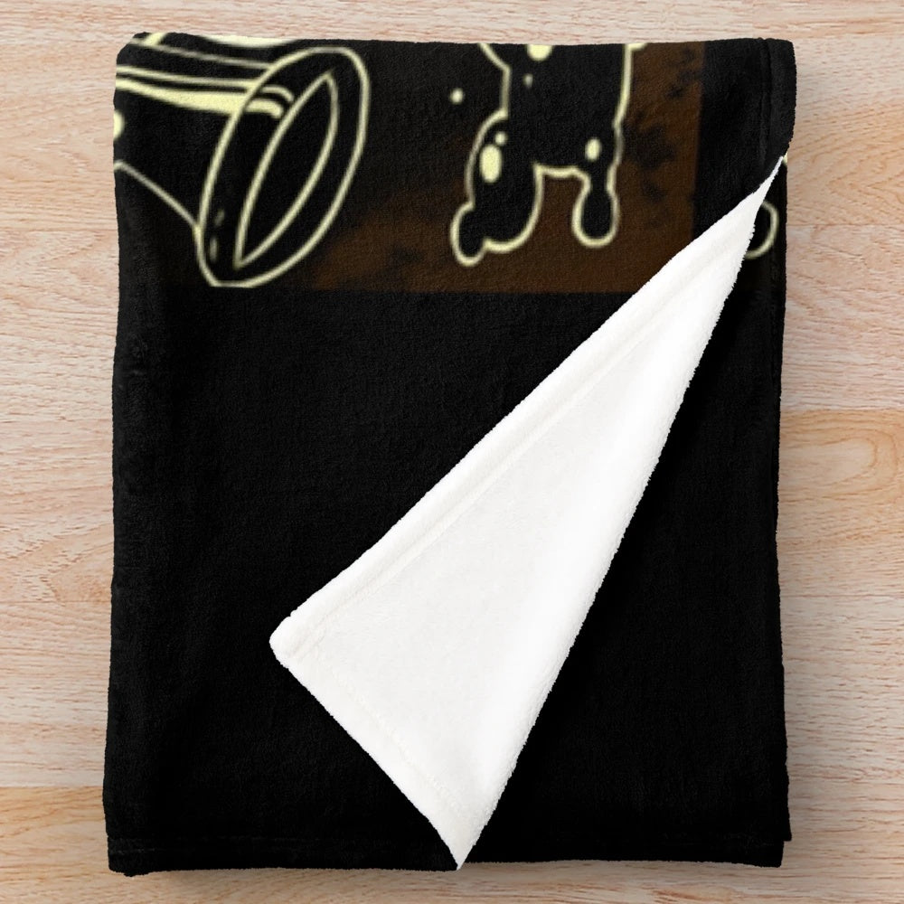 Cartoon-themed plush blanket featuring Bendy Boris and Alice characters