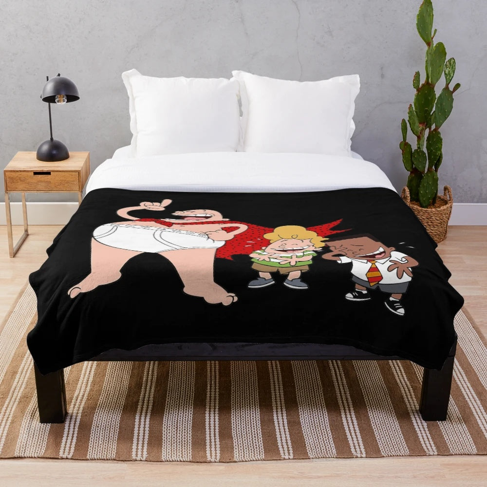 Captain Underpants Plush Blanket featuring the popular cartoon character