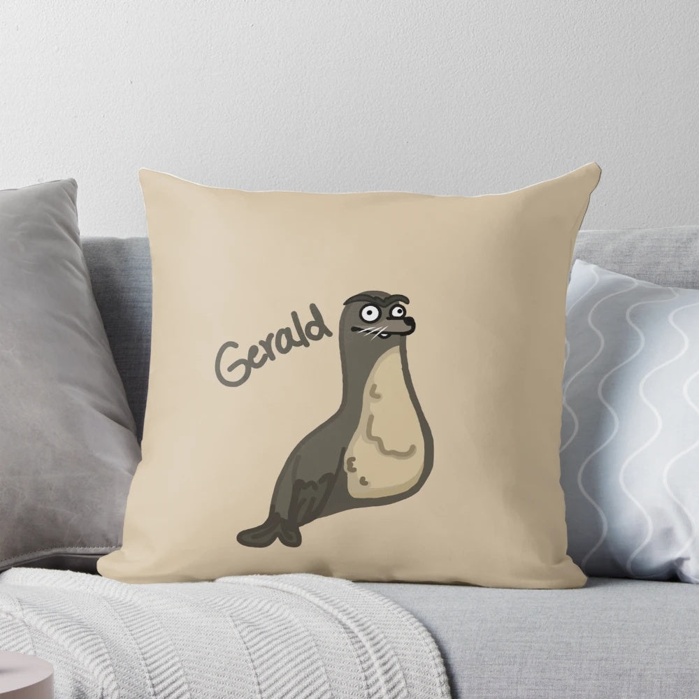 A colorful, cartoon-inspired pillow featuring the character Gerald from the Finding Nemo/Finding Dory movies.