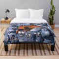 Soft and cozy plush blanket featuring the beloved characters Grizzy and Lemmings from the popular cartoon