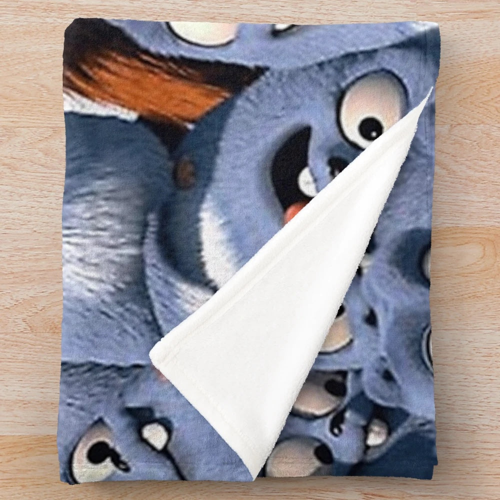 Soft and cozy plush blanket featuring the beloved characters Grizzy and Lemmings from the popular cartoon