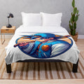 Cartoon-inspired plush blanket featuring a pop culture parody design