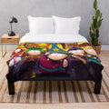 Cozy plush South Park themed blanket featuring wizards