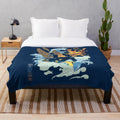 Two avatars from the Avatar universe printed on a plush blanket