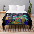 Rise of the Teenage Mutant Ninja Turtles inspired plush blanket featuring the TMNT characters