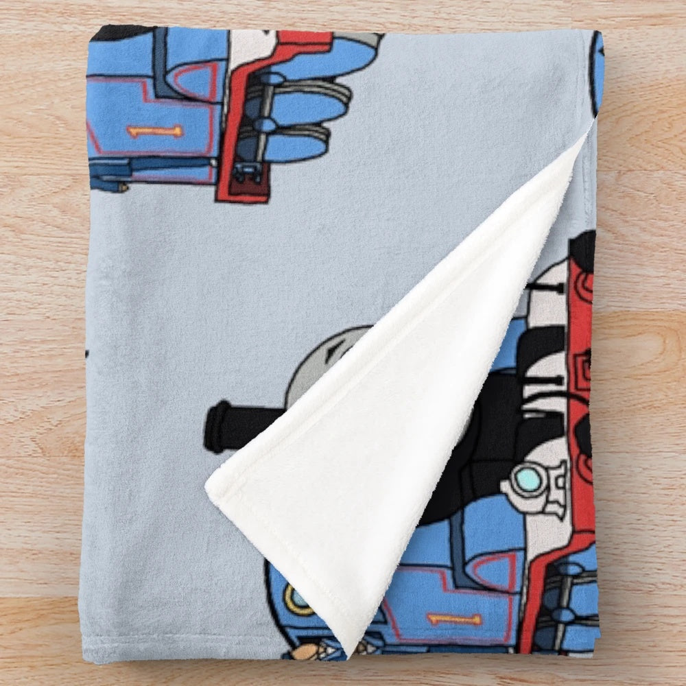 Cute Thomas the Tank Engine plush blanket with blue train design