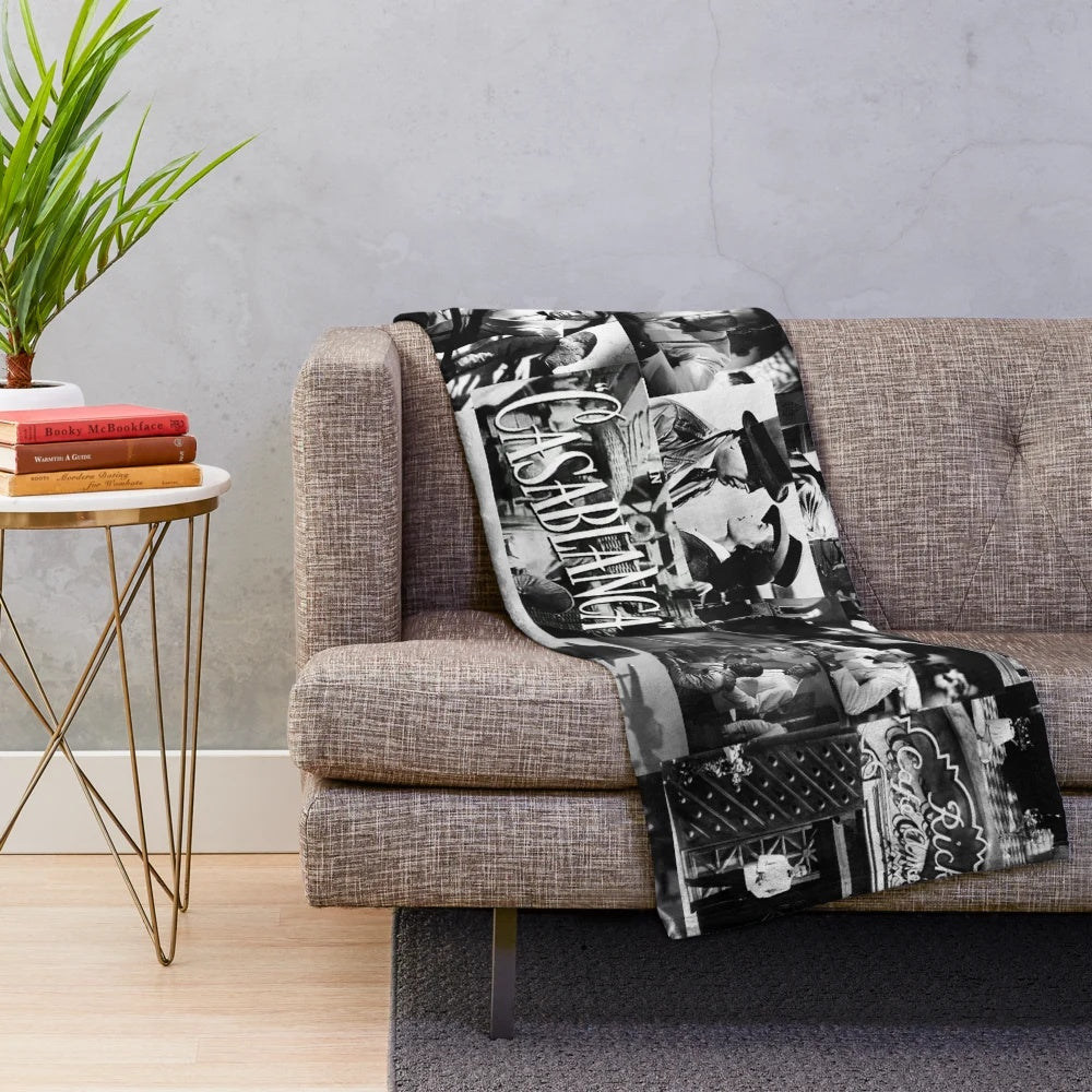 Casablanca plush blanket with classic movie design