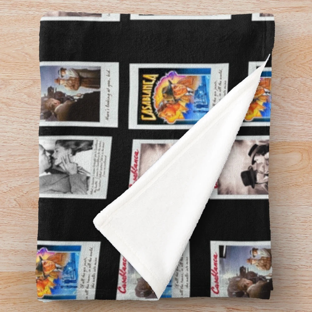 Casablanca Inspired Retro Movie Plush Blanket