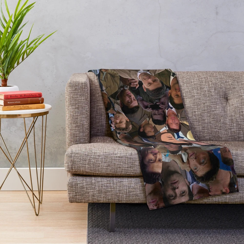 Castiel inspired plush blanket with collage design