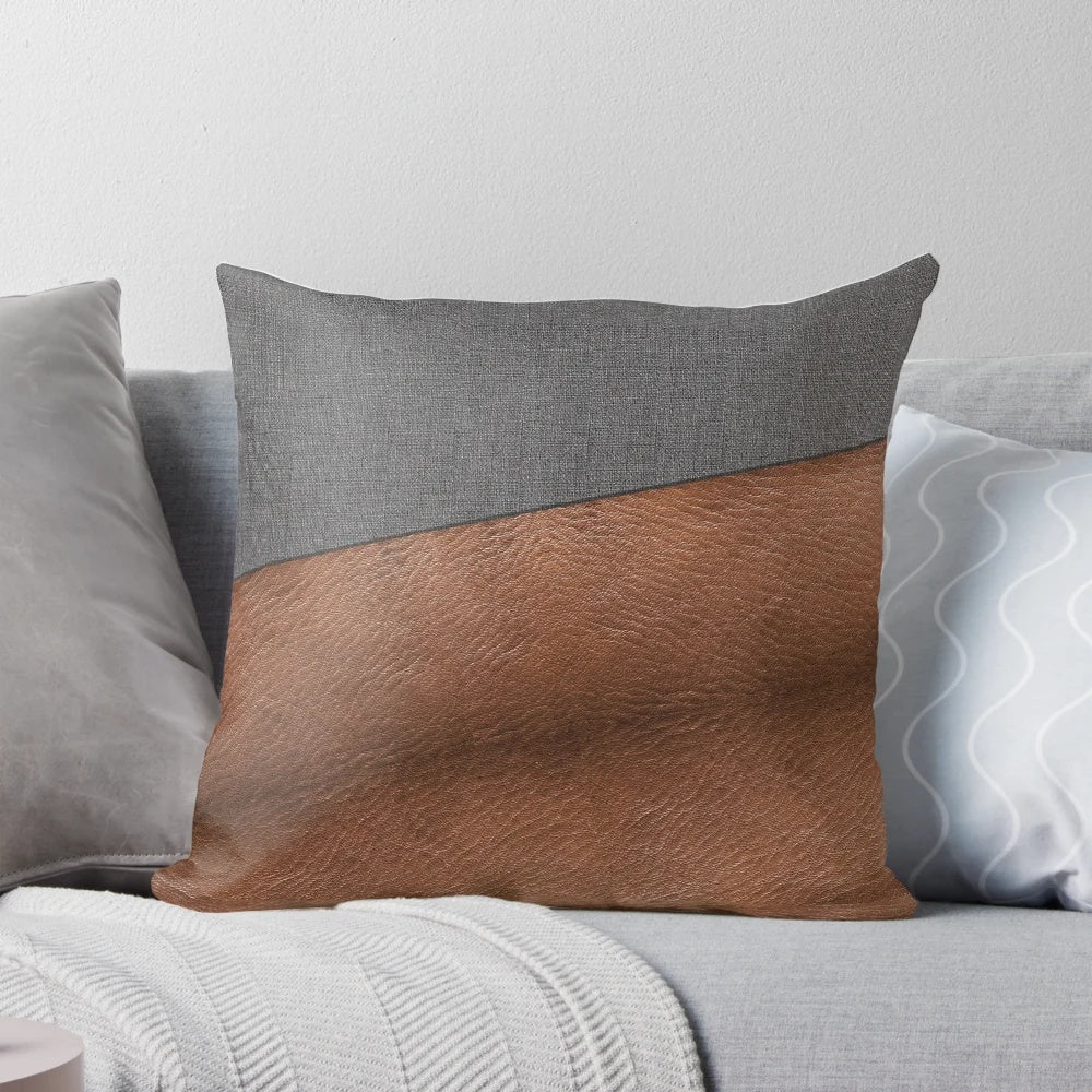 Casual and sleek print pillow in gray, grey or brown colors