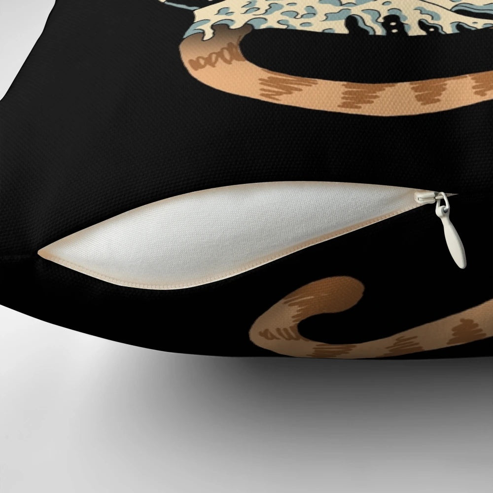 Catana Wave Pillow featuring the iconic "The Great Wave off Kanagawa" design by Hokusai