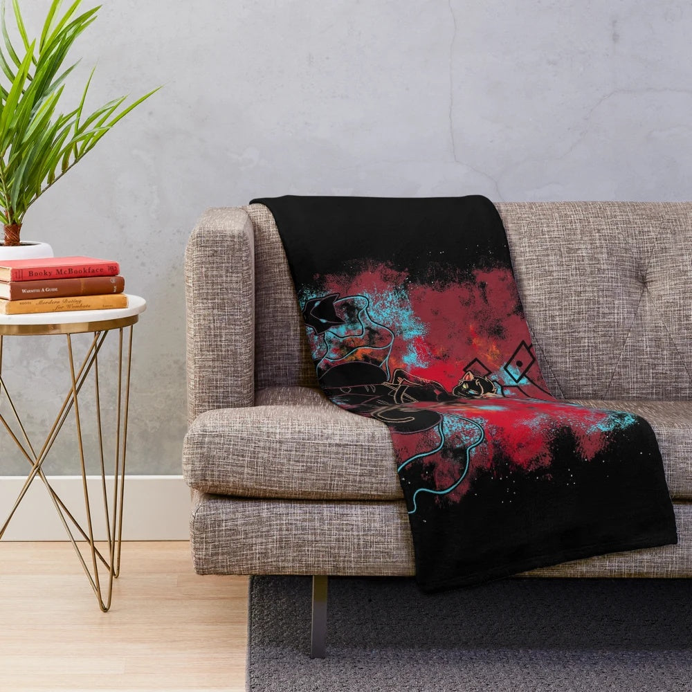 Catra and Melog inspired plush blanket featuring characters from She-Ra: Princesses of Power