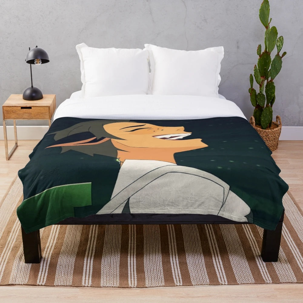 Chipped design plush blanket featuring the character Catra from She-Ra and the Princesses of Power