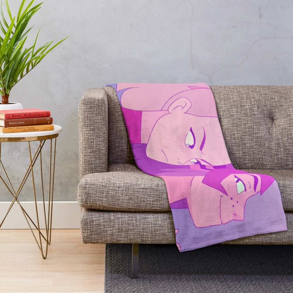 Catradora inspired plush blanket with characters from She-Ra and the Princesses of Power