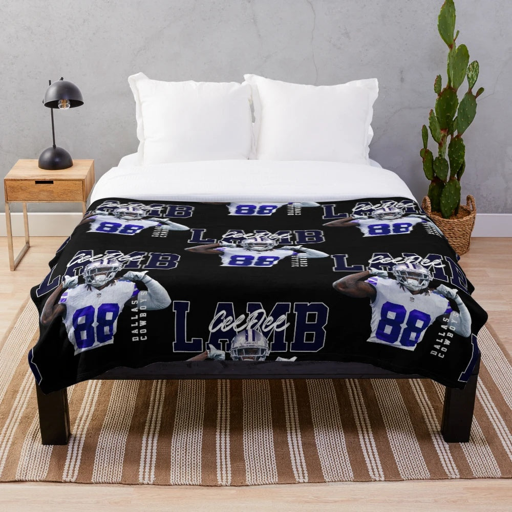 Ceedee Lamb Dallas Cowboys Inspired Plush Blanket