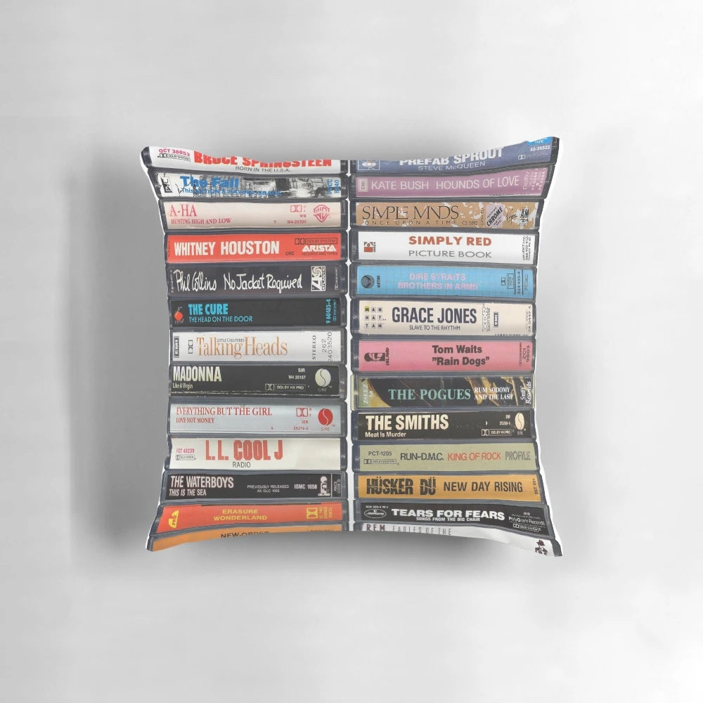 Vintage-style pillow with "Best of 1985 in Music" text, perfect 40th birthday gift for someone born in 1985