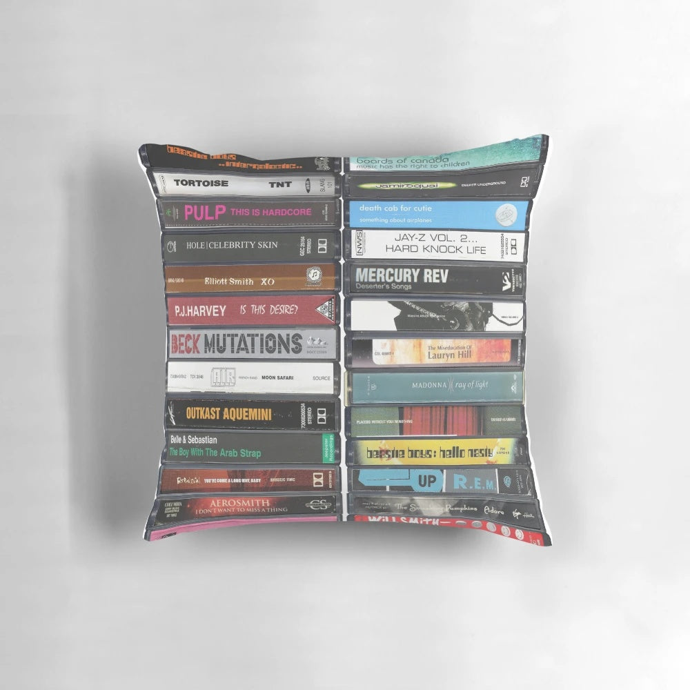 Pillow celebrating a 27th birthday with a vintage music theme from 1998