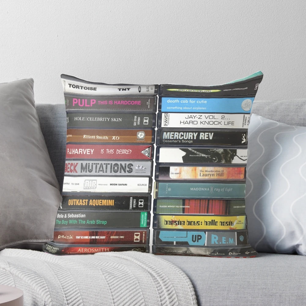 Pillow celebrating a 27th birthday with a vintage music theme from 1998