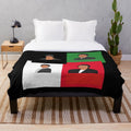 Plush blanket featuring black female icons and cultural elements