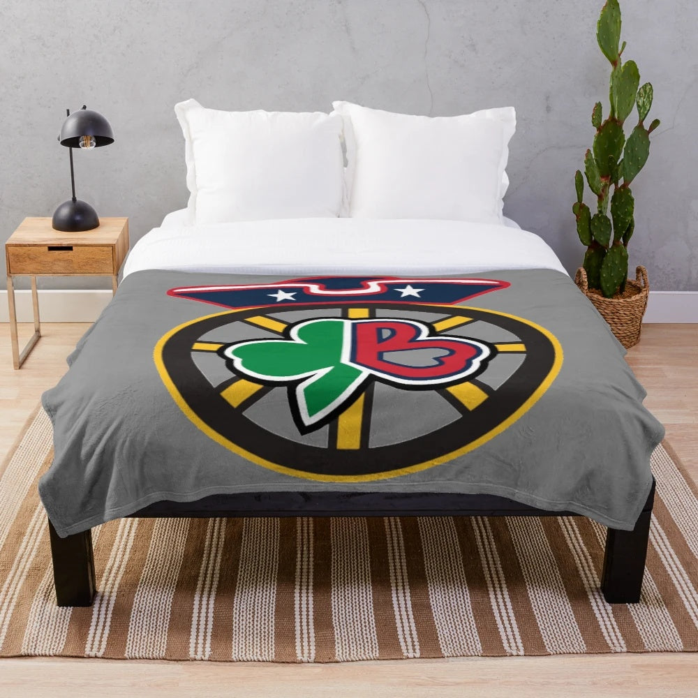 Boston Sports Plush Blanket in team colors