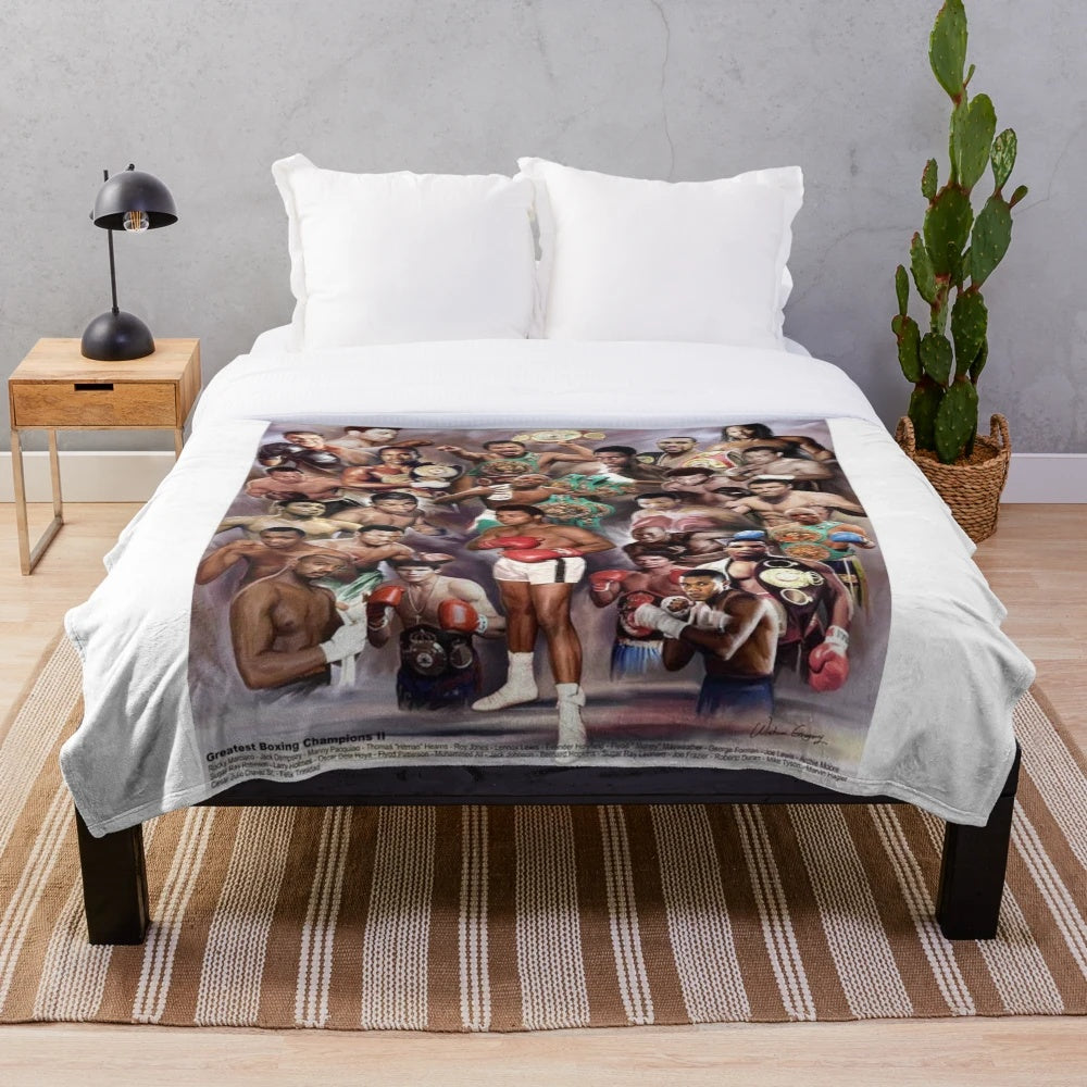 Boxing Greats Plush Blanket featuring champions