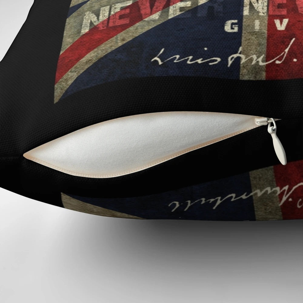 Winston Churchill Pillow, featuring the iconic statesman and leader of the United Kingdom during World War II.