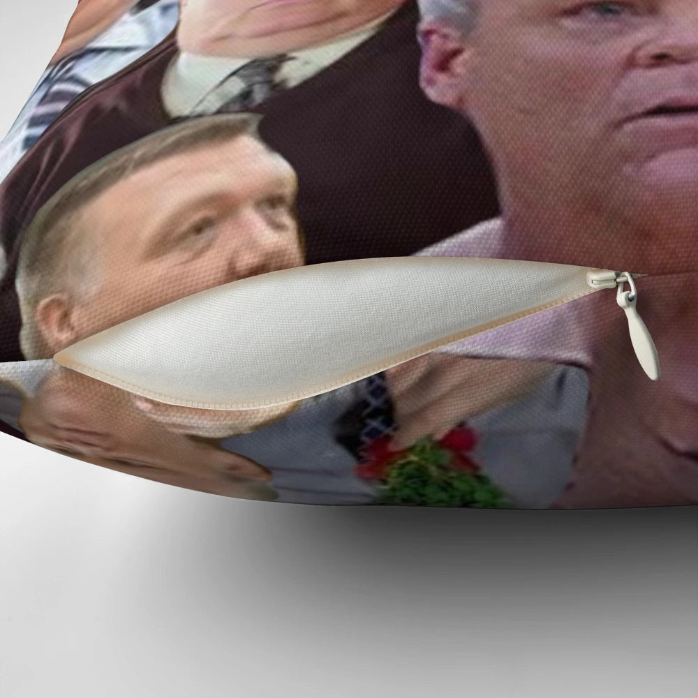 A stylish collage pillow featuring the iconic characters Hitchcock and Scully from the hit comedy TV show Brooklyn Nine-Nine.