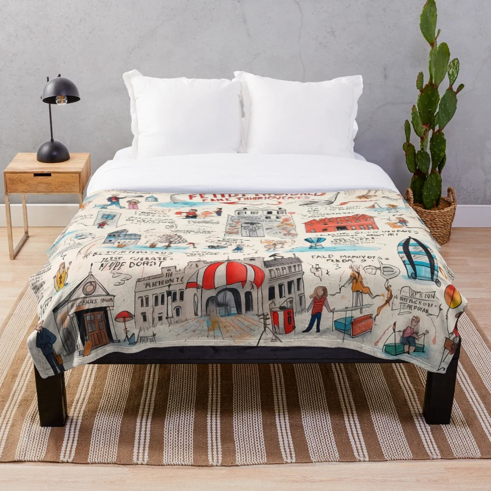 Plush blanket featuring a cinema-inspired design