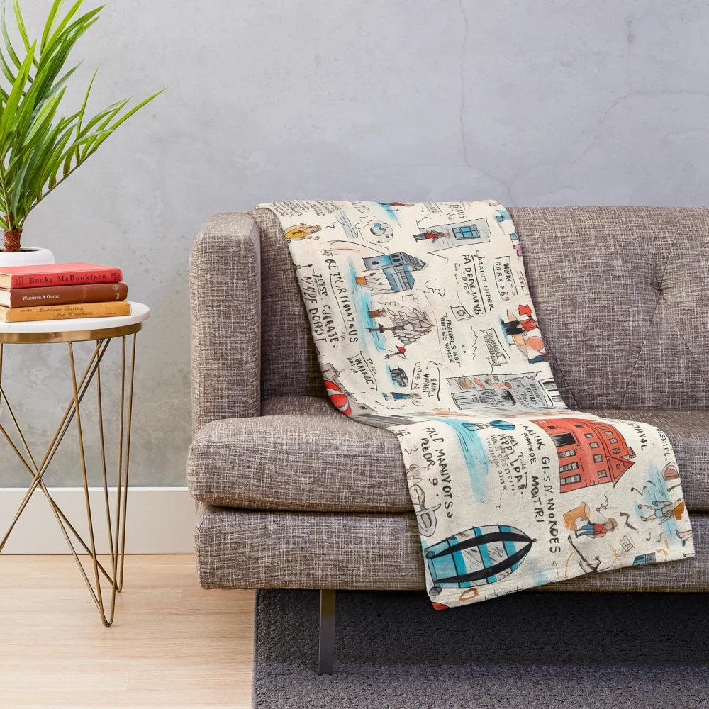Plush blanket featuring a cinema-inspired design