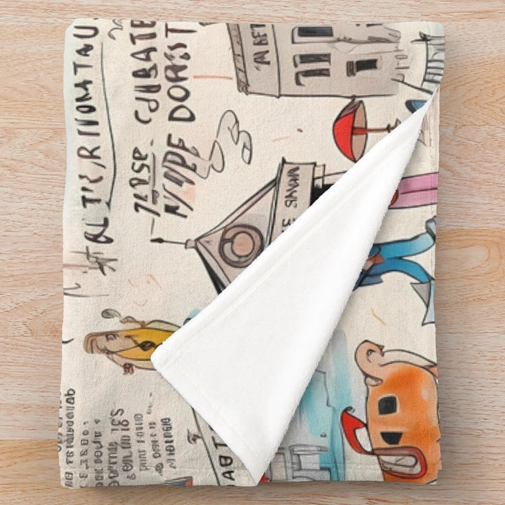 Plush blanket featuring a cinema-inspired design