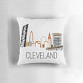 CLE Skyline III Pillow featuring the iconic Cleveland, Ohio skyline along Lake Erie