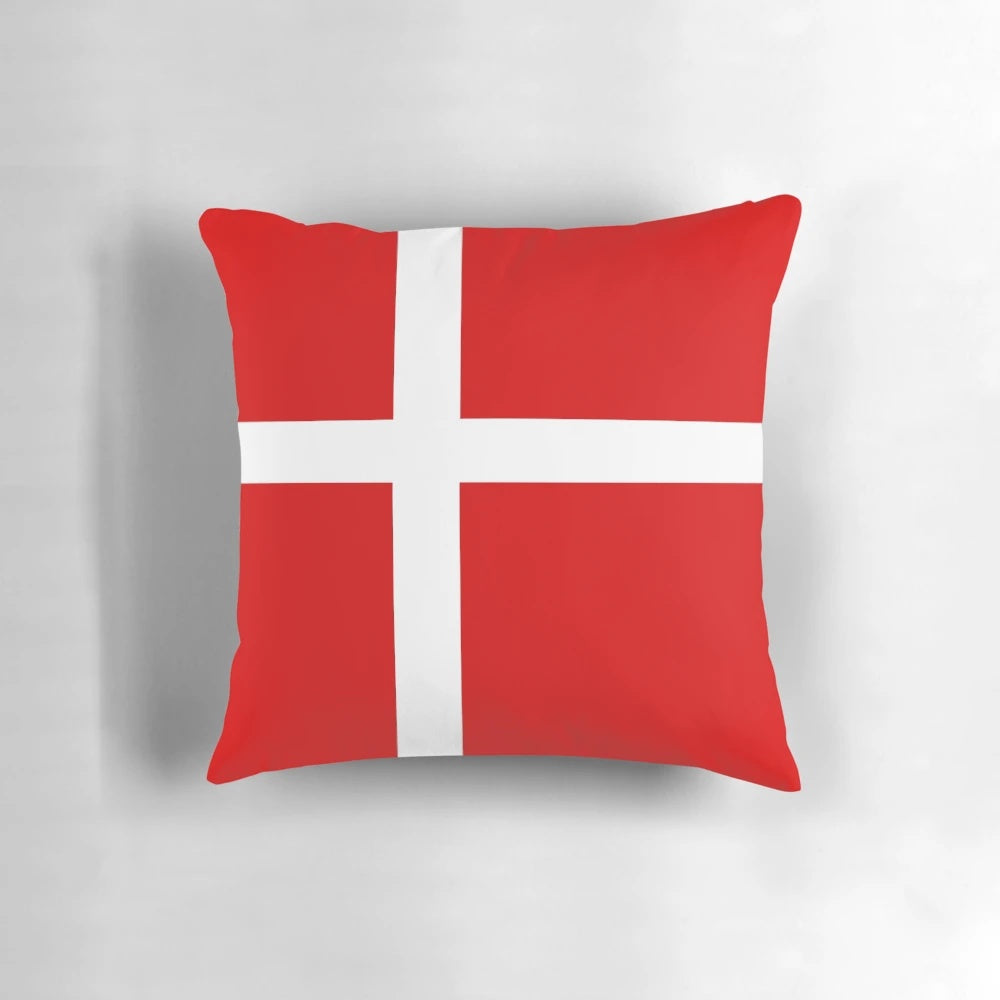 Denmark flag-inspired pillow with Scandinavian design