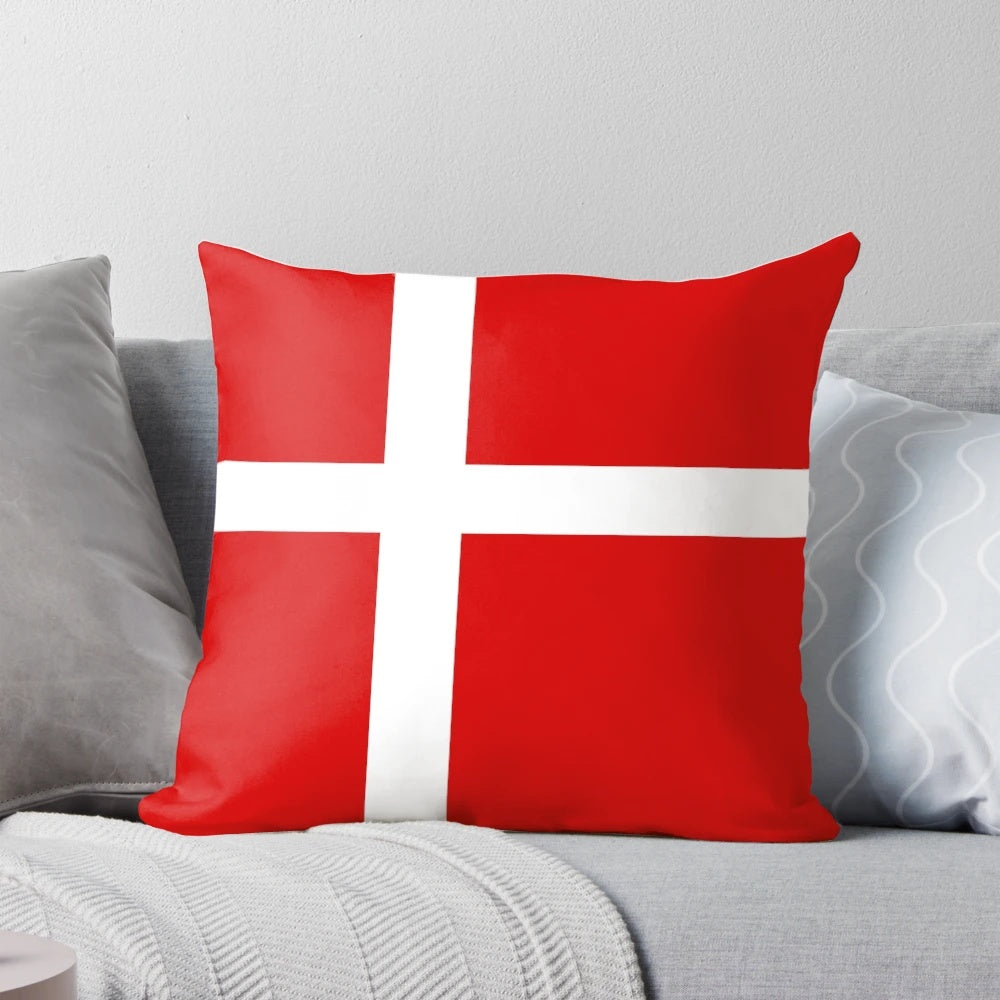 Denmark flag-inspired pillow with Scandinavian design