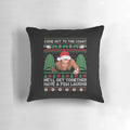 Die Hard themed Christmas pillow with movie quotes