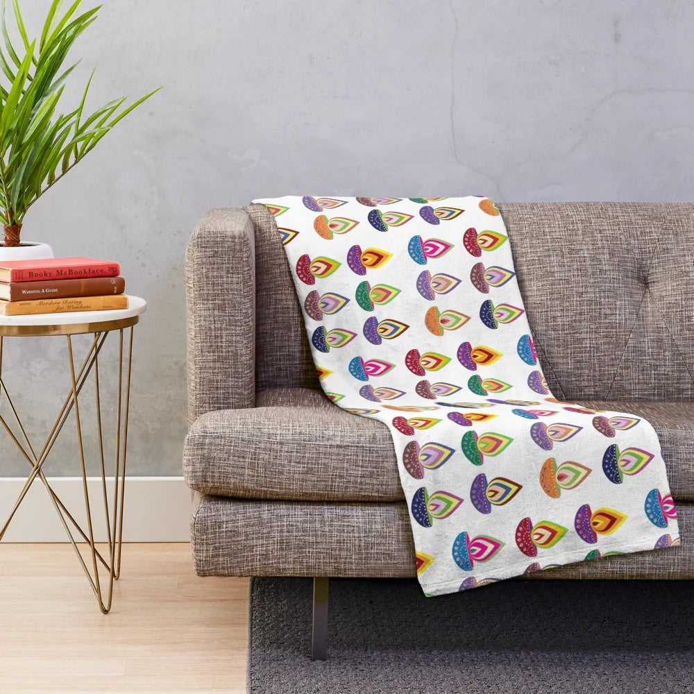 Diwali Plush Blanket with Colorful Indian Designs