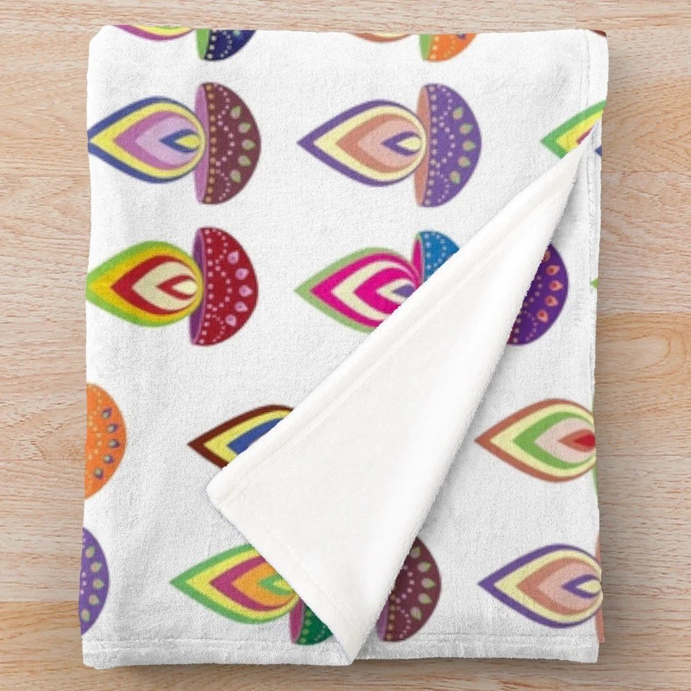 Diwali Plush Blanket with Colorful Indian Designs