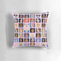 Colorful pillow featuring the winners of RuPaul's Drag Race